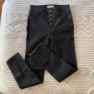 Madewell 10" High Rise Skinny Jeans - Faded Black - Size 26